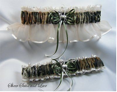 mossy oak camouflage wedding garters ivory garter camo