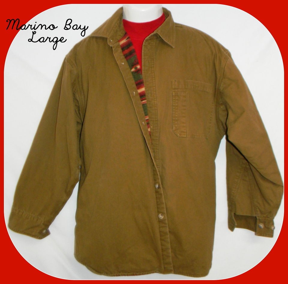 Marino Bay Natural Shirt/Coat ~ Brown Color ~ Size Large ~ Outstanding 