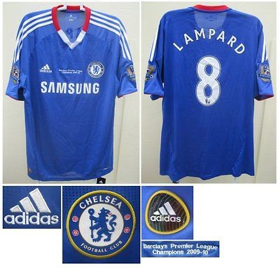 CHELSEA FC ADIDAS HOME CHAMPIONS LAMPARD 2010/11 FOOTBALL JERSEY SHIRT 