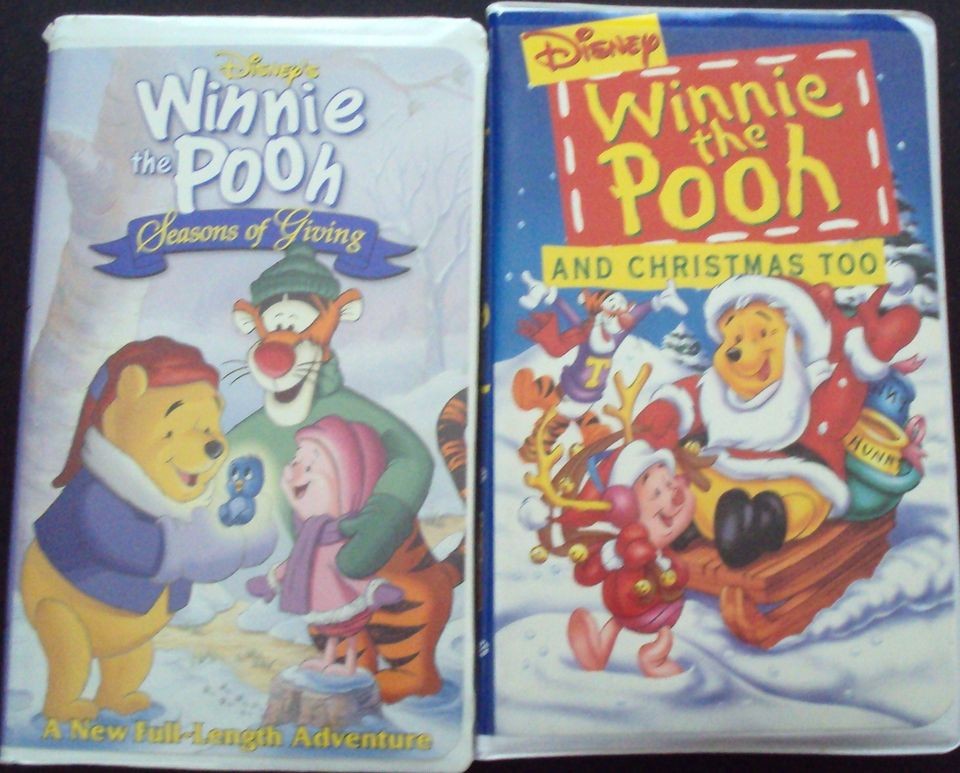 WALT DISNEY WINNIE THE POOH CHRISTMAS VHS LOT (2) SEASONS OF GIVING 