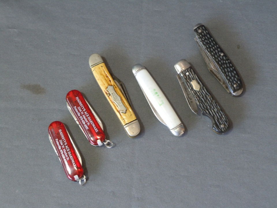 vintage pocket knife lot 7 folding knives dunlap others time