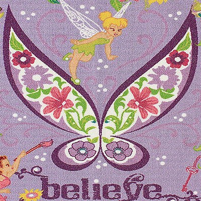 new tinkerbell activity rug purple butterfly disney fairies floor area