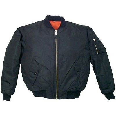 Black MA 1 BOMBER FLIGHT KIDS JACKETS – Reversible Orange Lining 