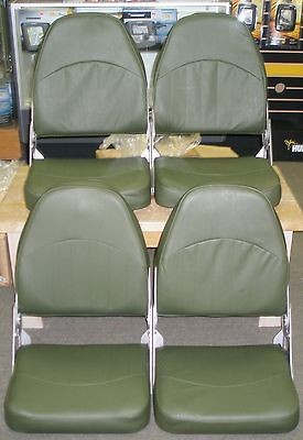 WISE HIGH BACK LOCK & LOUNGE BOAT SEATS, FISHING SEATS GREEN SET OF 4 