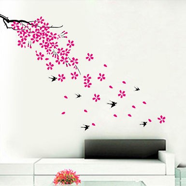 REMOVABLE Love Spring Flowers Trees Room Wall vinyl mural decor 