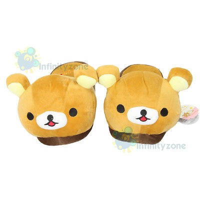 NEW SAN X Rilakkuma Relax Bear Cute Plush Doll Slipper Slippers