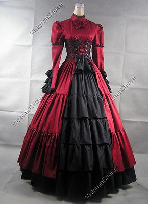 Victorian Corset Lolita Dress Ball Gown Prom Steampunk Reenactment 068 