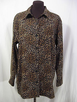 Leopard Print Blouse Real Comfort Women’s Large