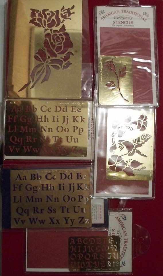 American Traditional Lot of 6 Embossing Stencils Alphabet Hummingbird 