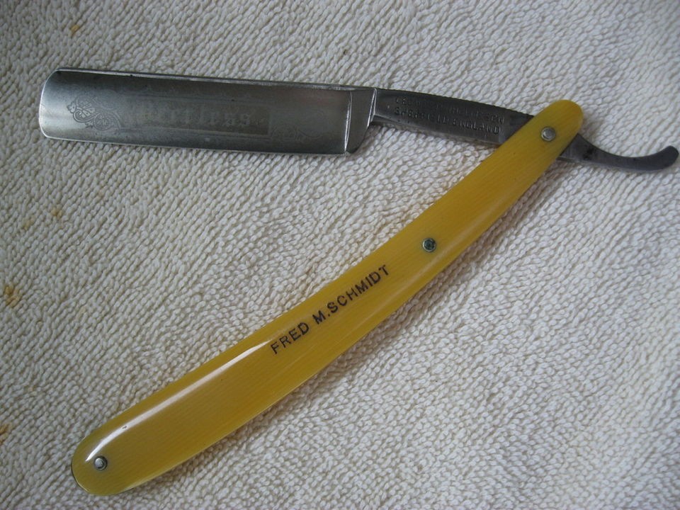   WOSTENHOLM & SONS,PEERLESS, SHEFFIELD,FRED M.SCHMIDT, STRAIGHT RAZOR