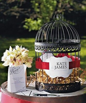 Personalized Round Black Birdcage Wedding Card Holder $5off EA ADDT 