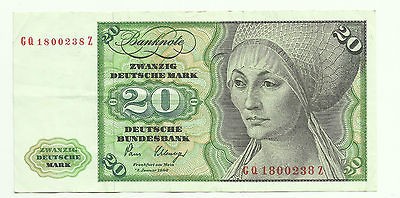 germany 20 deutsche mark 1980 p 32 vf rf20may from