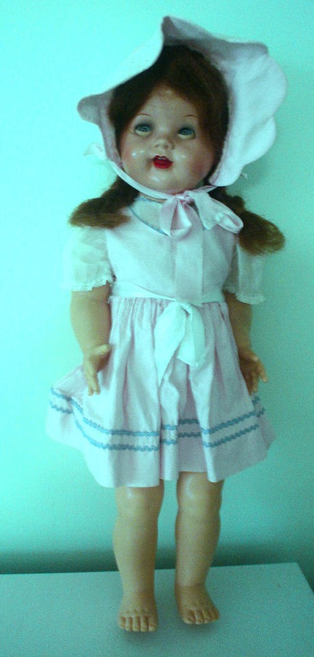 Ideal Walking Doll 56cm Tall Open Mouth 2 Teeth Circa 1950s Eyes Need 