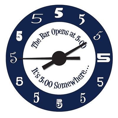 it s five oclock somewhere wall clock man cave decor