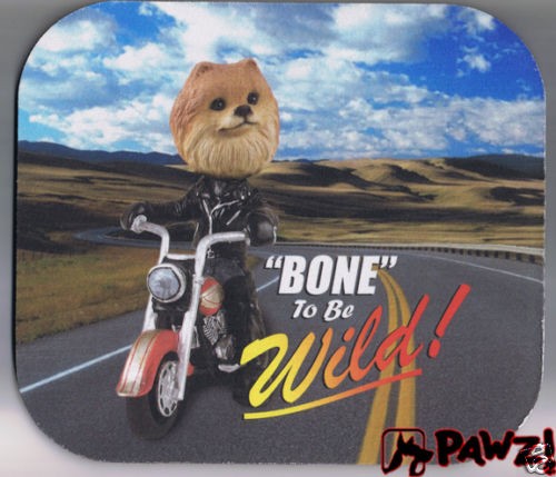 pomeranian dog bone wild motorcycle mouse pad mousepad time left