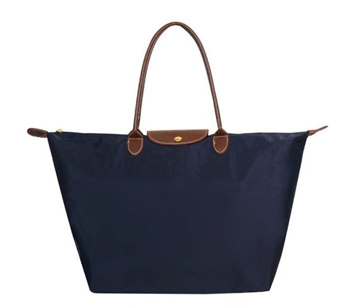 NEW Synthetic Leather Handle Tote Shopping Bag Nylon WaterProof 