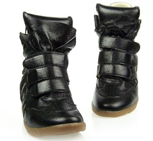 Womens Gold/silver High Top Wedge Sneakers Velcro Ankle Boots size 