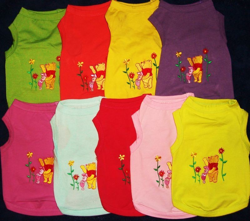 dog t shirt with embroider bear size xs s m