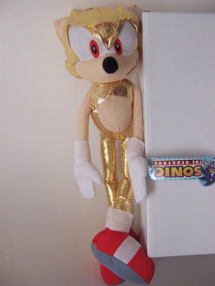 super sonic hedgehog plush 15 doll gold lame like sega