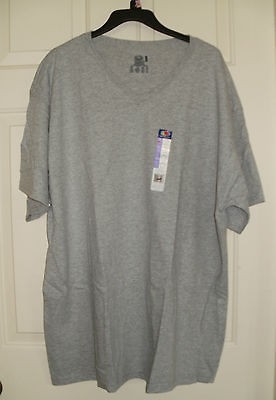 New Mens V Neck T Shirt Blue Black or Gray 2XL 50 52 Fruit of the Loom 