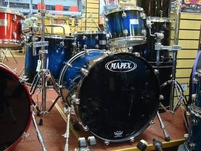 Mapex Saturn Blue Galaxy Sparkle 3 Piece Maple Walnut 24 The Beast 