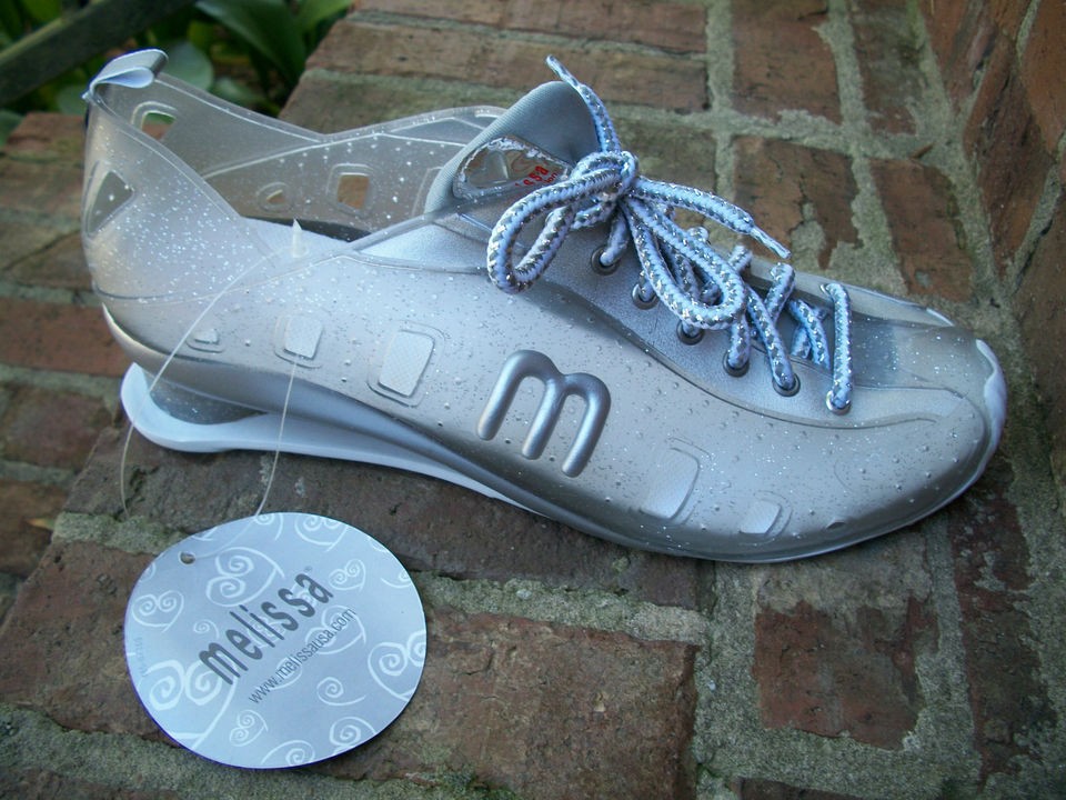 NEW MELISSA GRENDENE LIMITED EDITION CLEAR SILVER GLITTER JELLY 