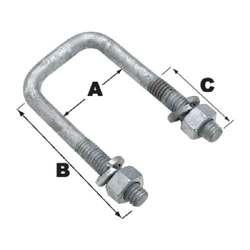 MOELLER SQUARE U BOLT   7/16 14 UNC X 2 1/8 X 4