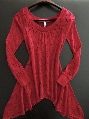 large cherry k wine red top+ anthropologie earring