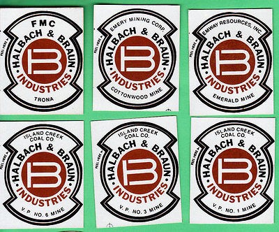 COAL COMPANY MINE STICKER CC4GGG HALBACH & BRAUN COAL COMPANY