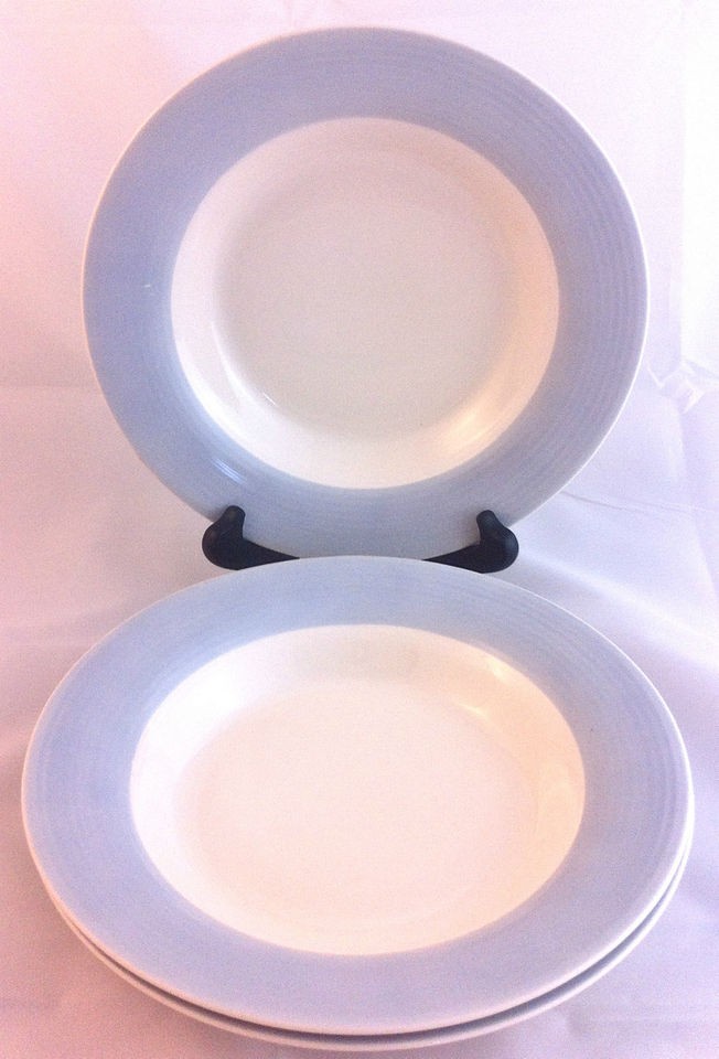 Triumph American Limoges Dustitone Blue T 44 Soup Cereal Bowls 