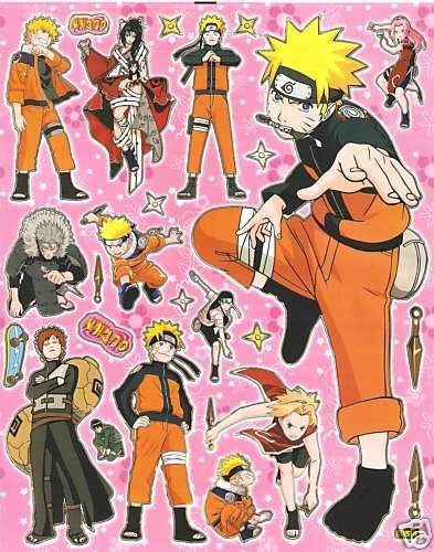 naruto sasuke sakura kakashi sticker bl151 skateboard 