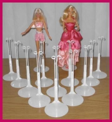   SHIPPING 12 White Kaiser BARBIE Stands fits MONSTER HIGH Dolls