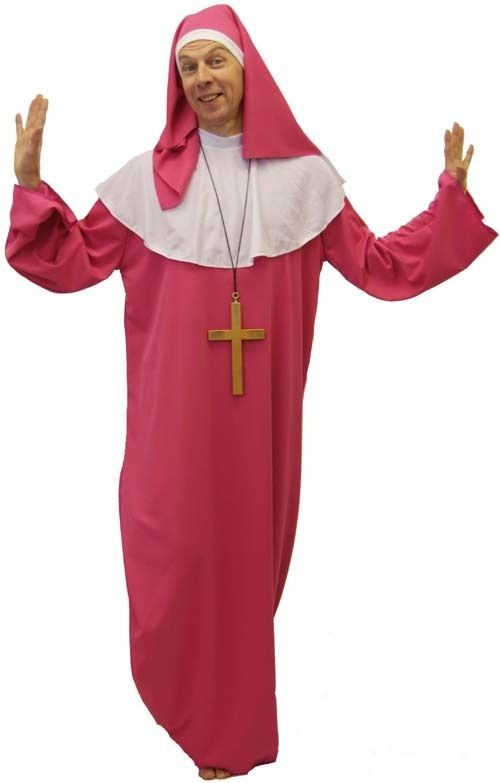 MONTY PYTHON/Stag night/CERISE PINK NUN Complete Costume All xxxl 