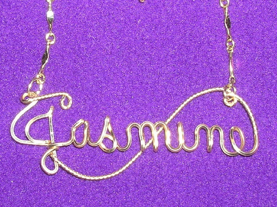 personalized sterling wire name necklace birthstone  35