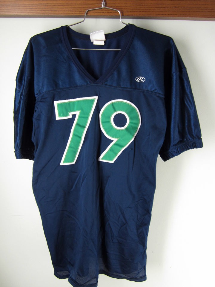   Jersey #79 sewn green & navy blue Rawlings sz L Halloween costume