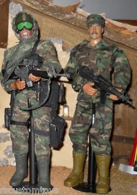 Scale 12 Modern Military figure LOT 2 in Cammo uniform loose