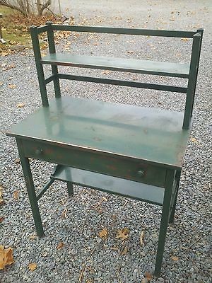 Vintage Industrial Simmons Desk  Wonderful Patina  Rare Blue/Green