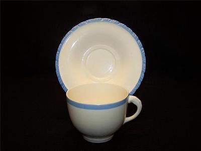 newhall hanley blue trim teacup and saucer from canada time