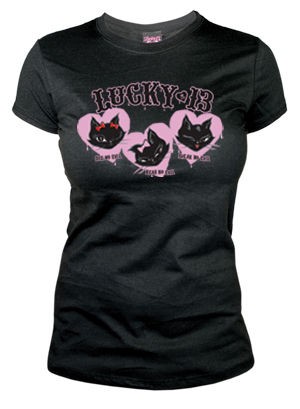 Lucky 13 Felon Sullen Hardnox Gothic Devil Rock Tattoo Womens Tee SHS 