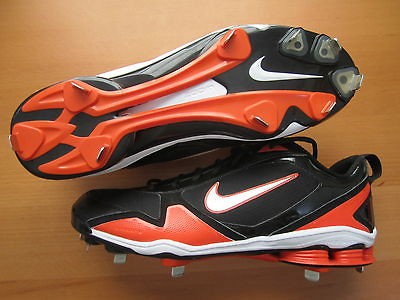 nike shox fuse 2 spike baseball cleats new black orange 15