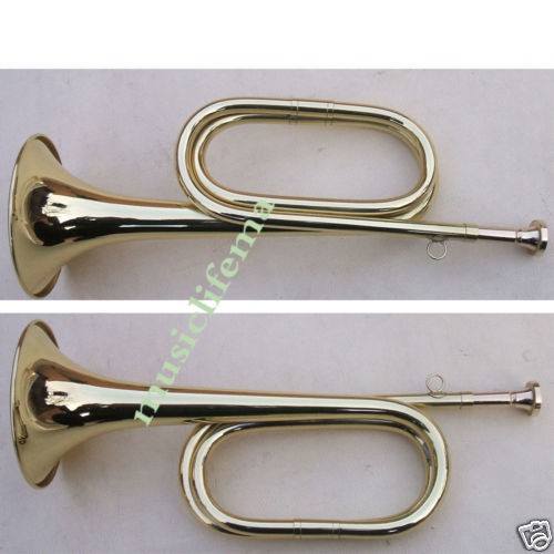 new yellow brass army civil war scout bugle lacquer from