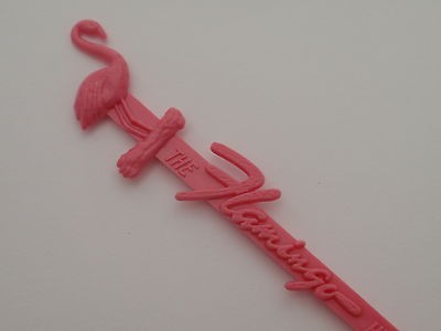 Vintage FLAMINGO Casino LAS VEGAS   SWIZZLE STICK / Cocktail Stirrer 