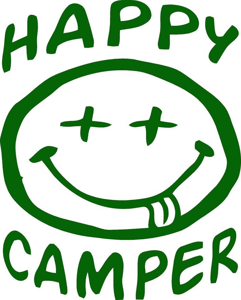 HAPPY CAMPER Caravan Motorhome Trailer Tent Camper Van Stickers Decals