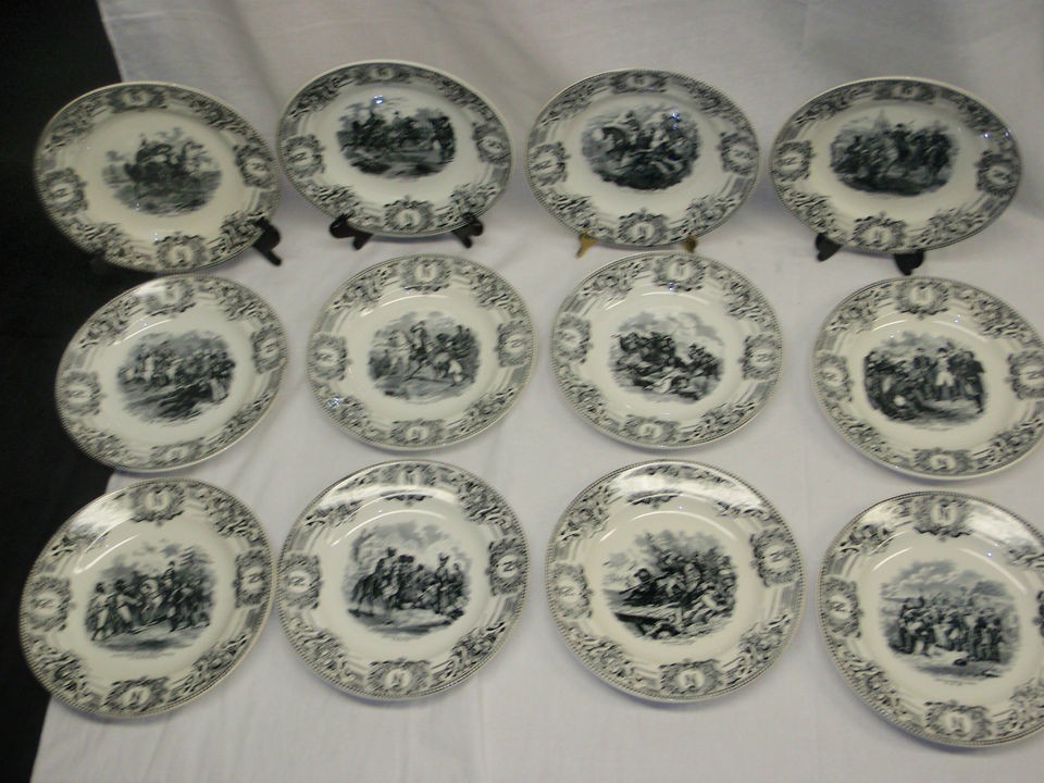 boch freres set of 12 different napolean plates 9 5