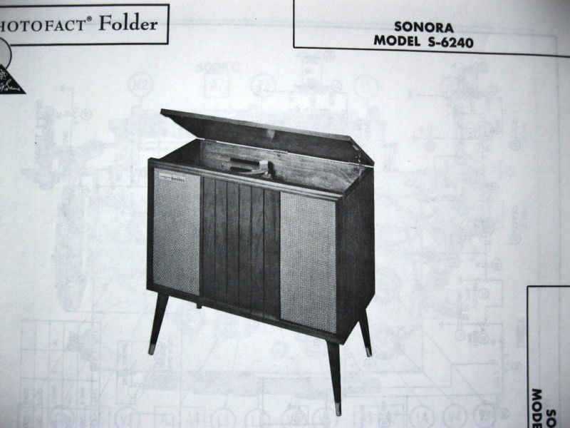 sonora s 6240 phonograph photofact  5 00