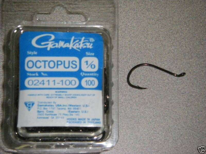 GAMAKATSU OCTOPUS 100 PK SIZE 1/0 STOCK #02411 100 NSB