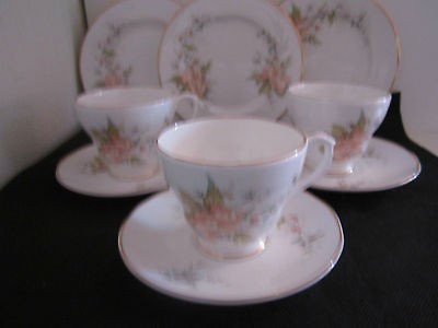 FENTON ENGLISH BONE CHINA EXQUISITE NINE PIECE TEA SET WITH A DELICATE 