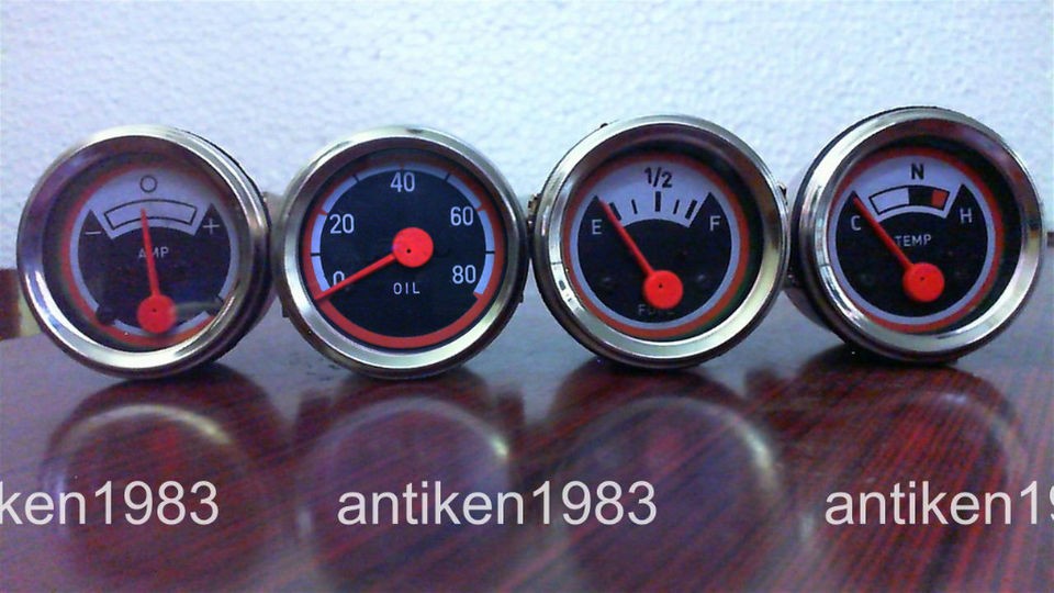 Oliver /White Oil,Temp,Fuel,​Ampere Gauge Set 1750,1850,​1855,1950 