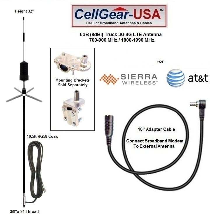 Omni Truck RV Sierra Wireless AT&T Shockwave USB308 3G 4G LTE External 