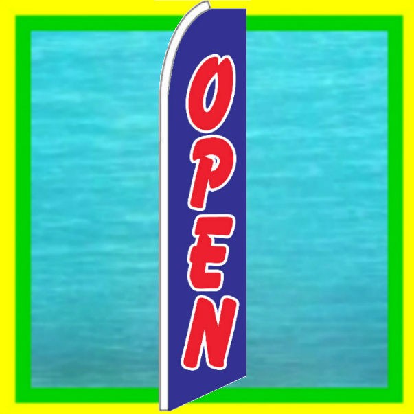 open banner flag advertising sign feather swooper bow time left